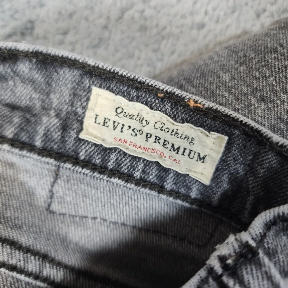 Levis 501 Button Fly Jeans Womens Size 27 Premium Black Wash Denim Big E Casual